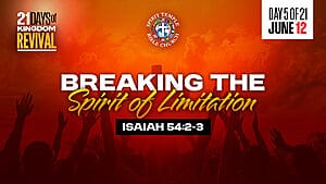 Read more about the article DAY 5 – FRIDAY, JUNE 12, 2026, Breaking the Spirit of Limitation